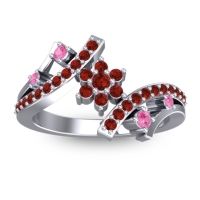 Garnet Fashion Ring In 14k White Gold With Pink Tourmaline – Pippala Simple Ring
