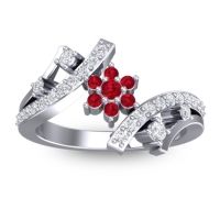 Simple Floral Pave Pippala Ring