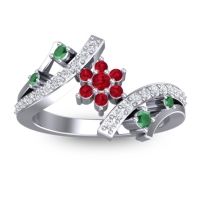 Simple Floral Pave Pippala Ring