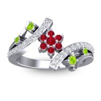 Simple Floral Pave Pippala Ring