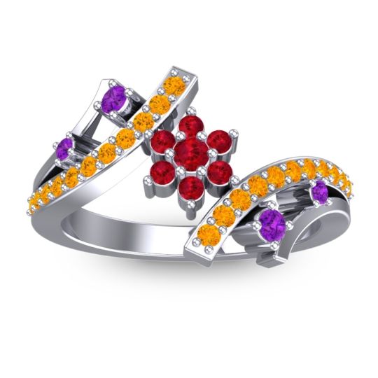 Simple Floral Pave Pippala Ring