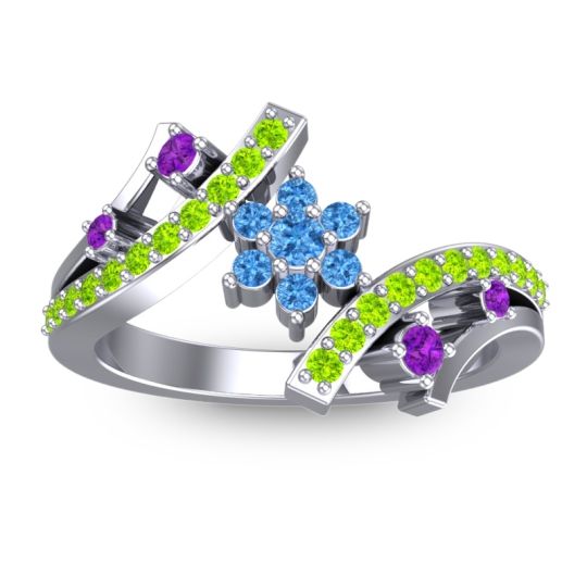 Simple Floral Pave Pippala Ring