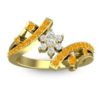 Diamond Fashion Ring In 14k Yellow Gold With Citrine – Pippala Simple Ring