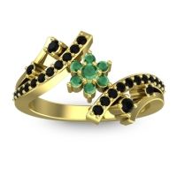 Emerald Fashion Ring In 14k Yellow Gold With Black Onyx – Pippala Simple Ring