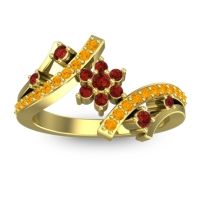 Garnet Fashion Ring In 14k Yellow Gold With Citrine – Pippala Simple Ring