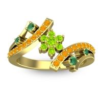 Peridot Fashion Ring In 14k Yellow Gold With Emerald And Citrine – Pippala Simple Ring