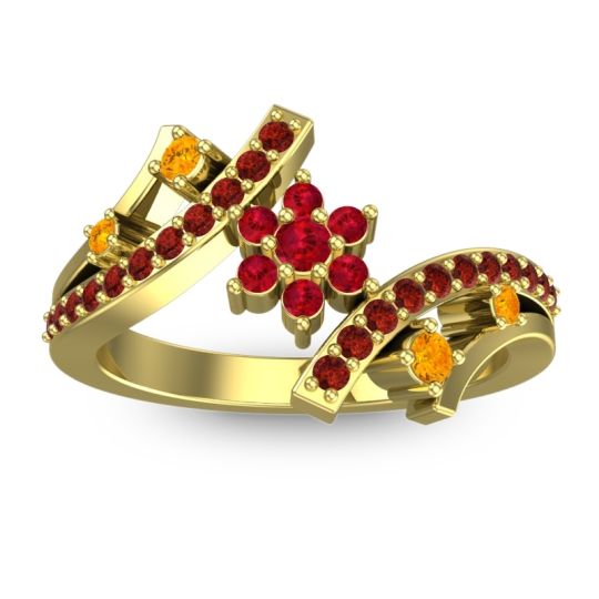 Simple Floral Pave Pippala Ring