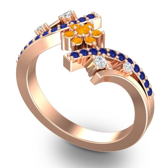 Simple Floral Pave Pippala Ring