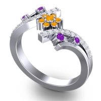 Simple Floral Pave Pippala Ring