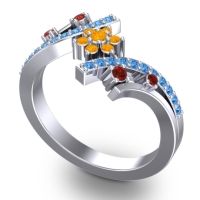 Simple Floral Pave Pippala Ring