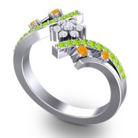 Simple Floral Pave Pippala Ring