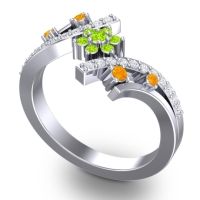 Simple Floral Pave Pippala Ring