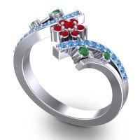 Simple Floral Pave Pippala Ring