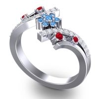 Simple Floral Pave Pippala Ring