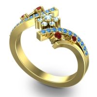 Simple Floral Pave Pippala Ring