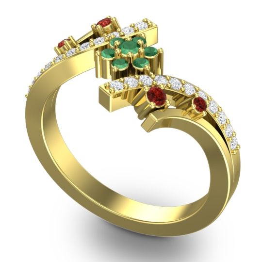 Simple Floral Pave Pippala Ring