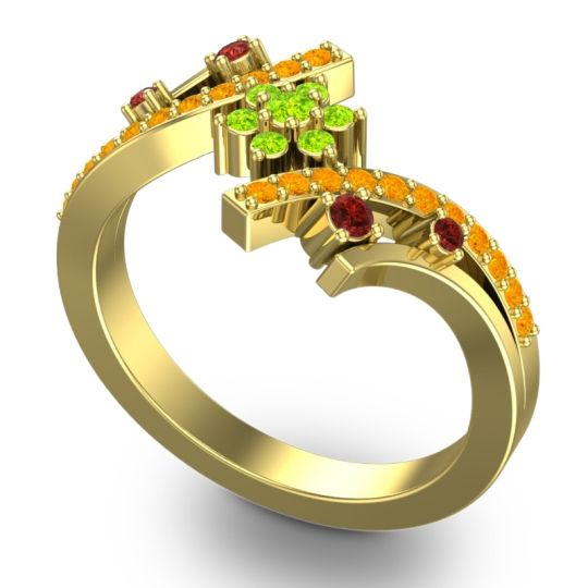 Simple Floral Pave Pippala Ring