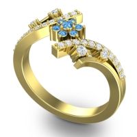 Simple Floral Pave Pippala Ring