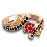 Simple Floral Pave Pippala Ring