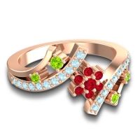 Simple Floral Pave Pippala Ring