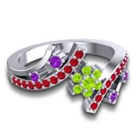 Simple Floral Pave Pippala Ring