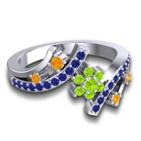 Simple Floral Pave Pippala Ring