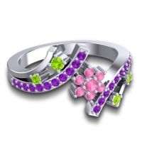 Simple Floral Pave Pippala Ring