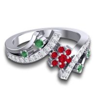 Simple Floral Pave Pippala Ring