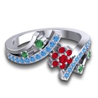 Simple Floral Pave Pippala Ring