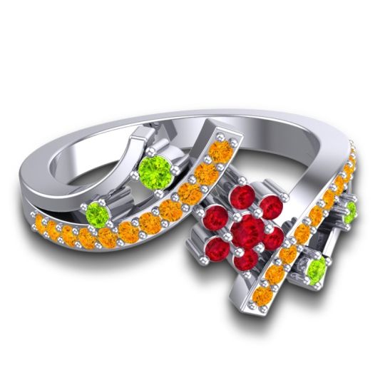 Simple Floral Pave Pippala Ring