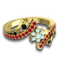 Simple Floral Pave Pippala Ring