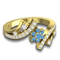 Simple Floral Pave Pippala Ring