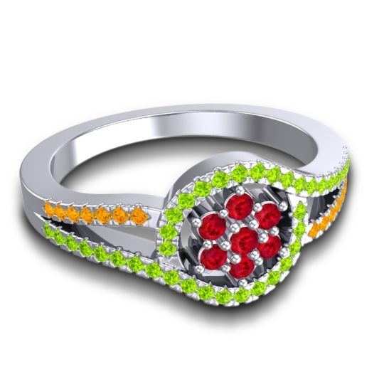 Statement Floral Pave Artava Ring
