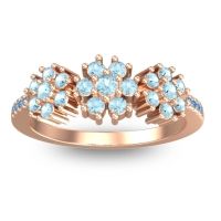 Aquamarine Fashion Ring In 18K Rose Gold With Swiss Blue Topaz – Makaranda Statement Ring