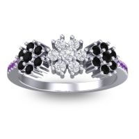 Statement Floral Pave Makaranda Ring
