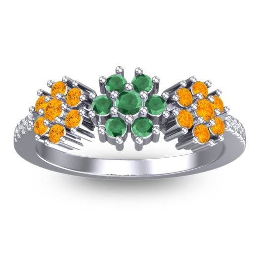 Statement Floral Pave Makaranda Ring