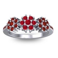 Ruby Fashion Ring In 18k White Gold With Garnet – Makaranda Statement Ring
