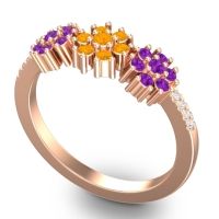 Statement Floral Pave Makaranda Ring
