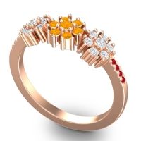 Statement Floral Pave Makaranda Ring