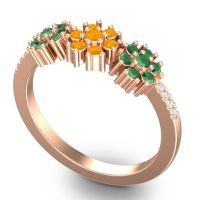 Statement Floral Pave Makaranda Ring