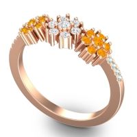 Statement Floral Pave Makaranda Ring