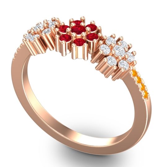 Statement Floral Pave Makaranda Ring