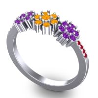 Statement Floral Pave Makaranda Ring