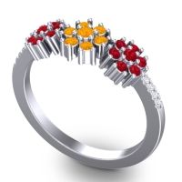 Statement Floral Pave Makaranda Ring