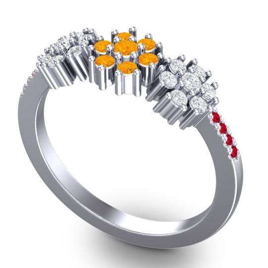 Statement Floral Pave Makaranda Ring