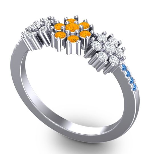 Statement Floral Pave Makaranda Ring