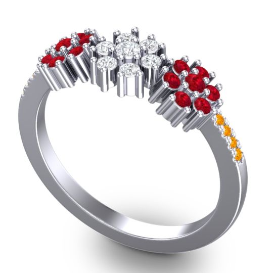 Statement Floral Pave Makaranda Ring