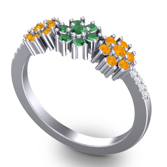 Statement Floral Pave Makaranda Ring