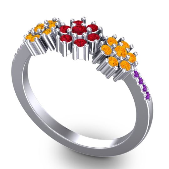 Statement Floral Pave Makaranda Ring