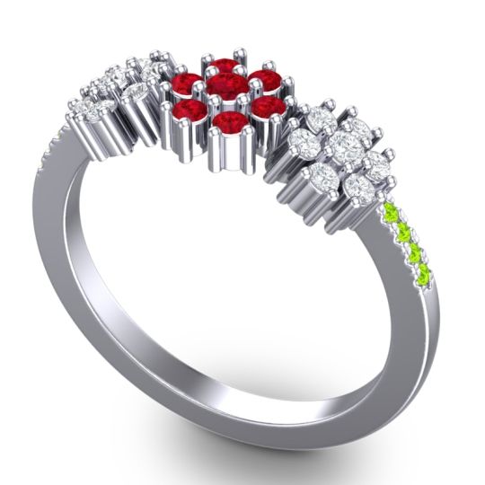 Statement Floral Pave Makaranda Ring